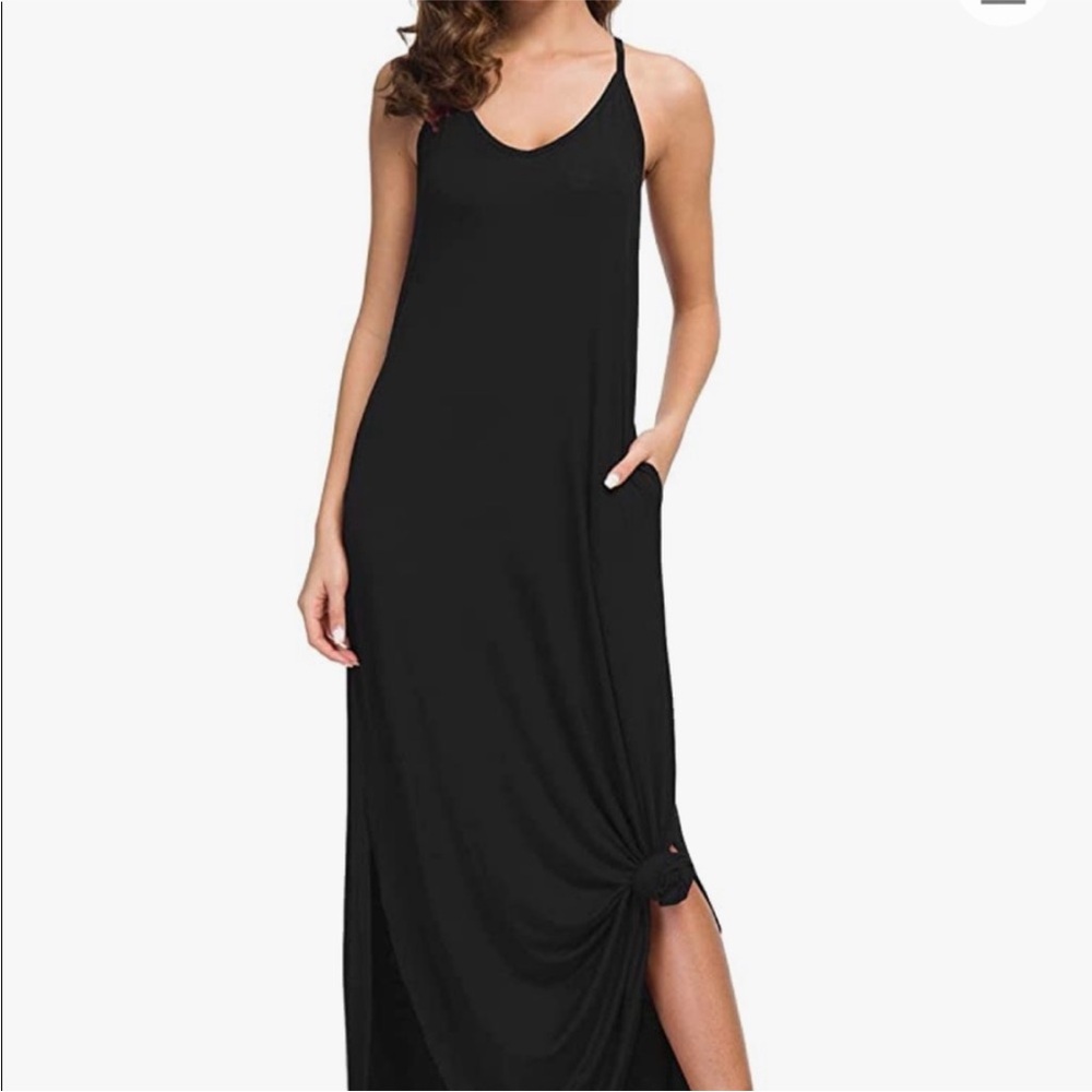 GRECERELLE Summer Casual Loose Dress Beach Cover Up Maxi Dresses w/ Pocket